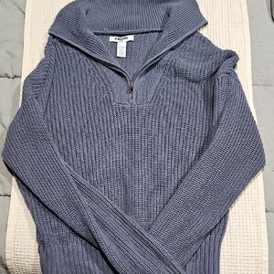 RSQ Women's Zip-Up Sweater in Blue